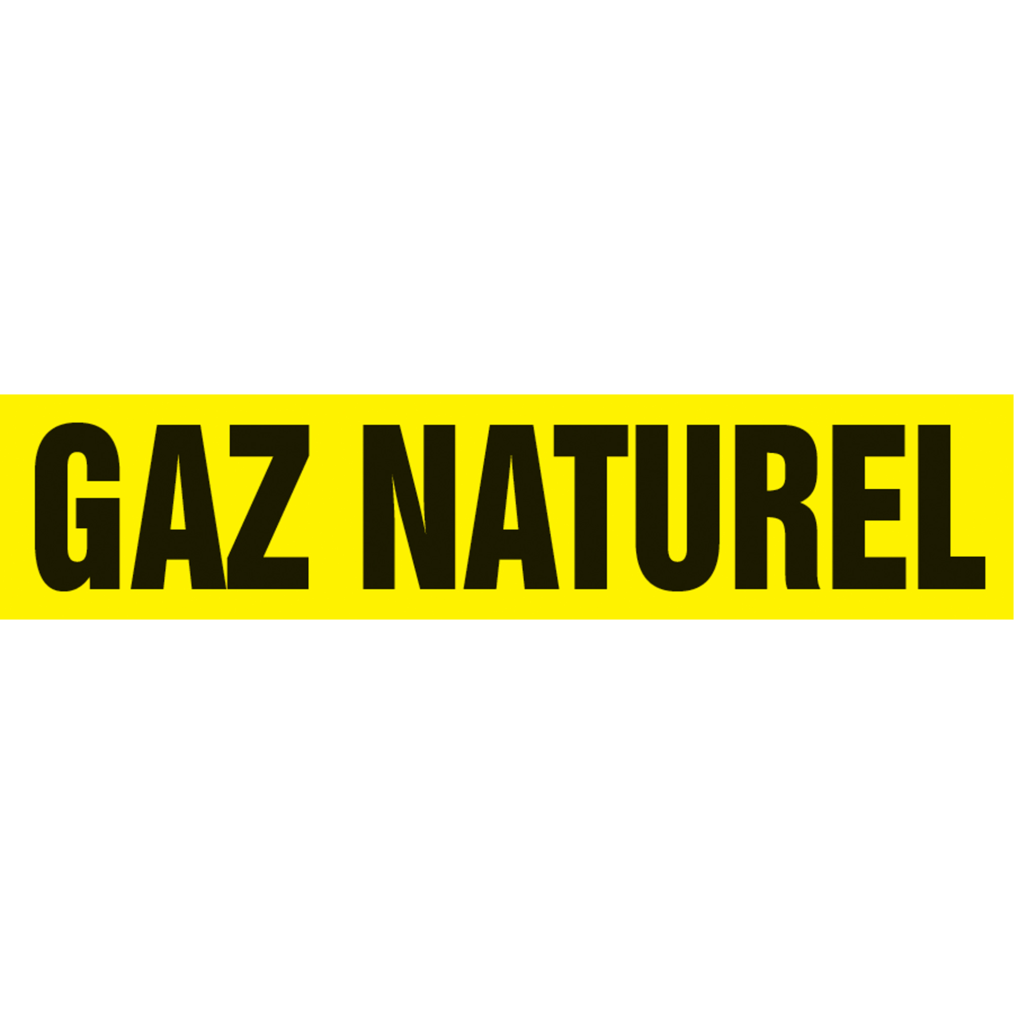 Marqueur de tuyau "Gaz Naturel", Autocollant, 1-1/2" h x 8" la, Noir sur jaune