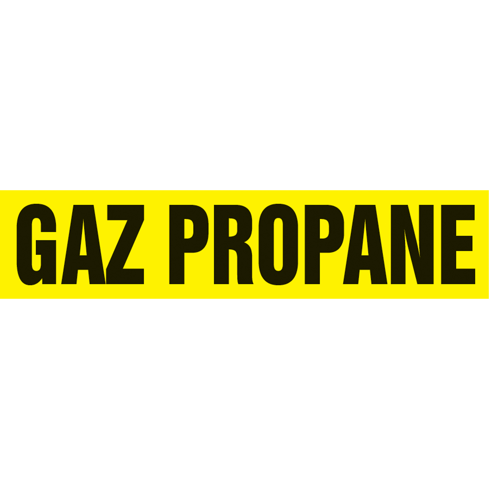 Marqueur de tuyau "Gaz Propane" Snap TiteMC, À pression, 14" h x 12" la, Noir sur jaune