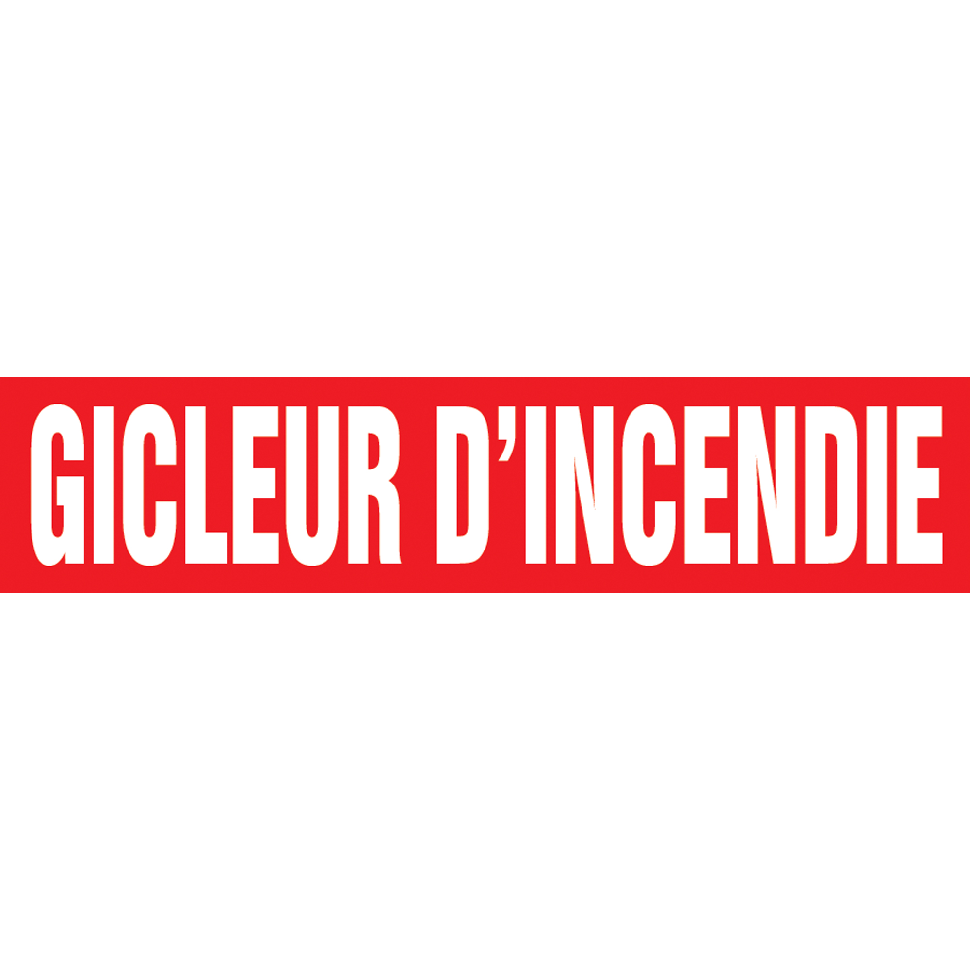 Marqueur de tuyau "Gicleur d'Incendie" Snap TiteMC, À pression, 14" h x 12" la, Blanc/rouge