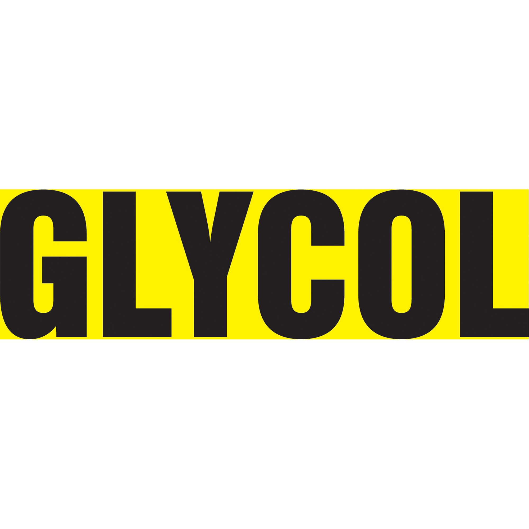 Marqueur de tuyau "Glycol", Autocollant, 1-1/2" h x 8" la, Noir sur jaune