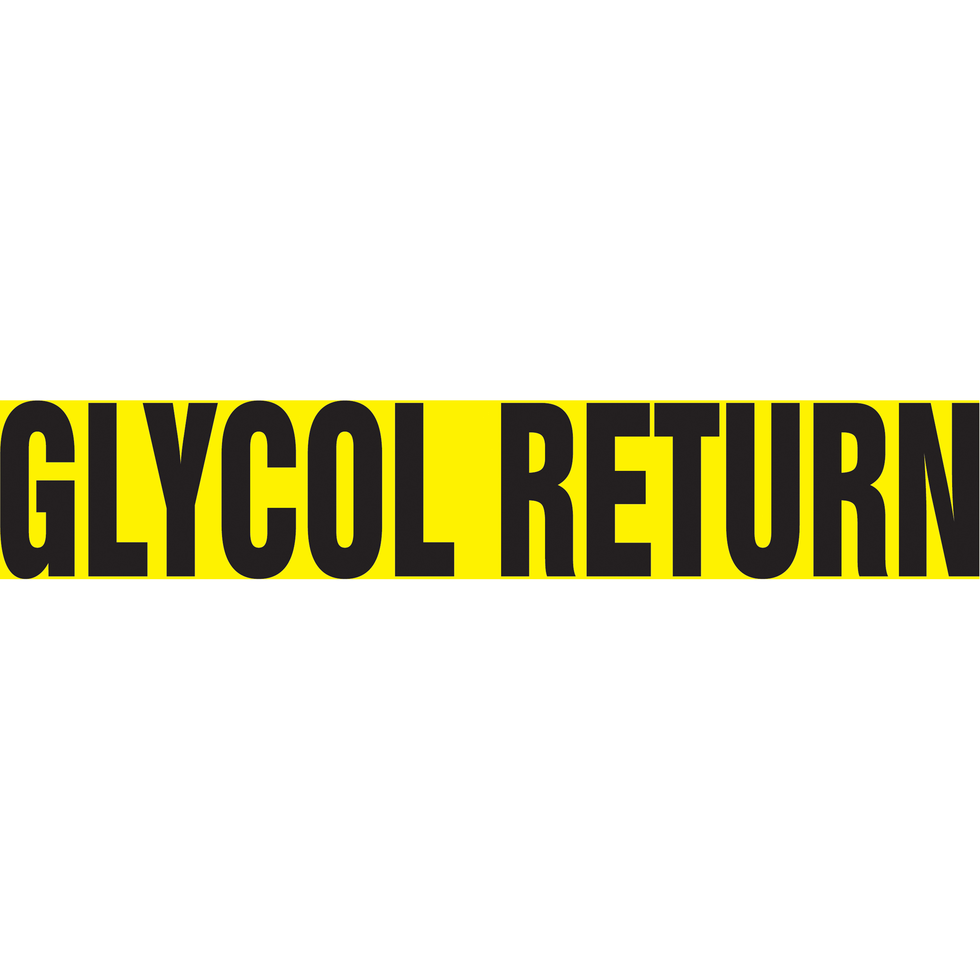 Marqueur de tuyau "Glycol Return", Autocollant, 1-1/2" h x 8" la, Noir sur jaune