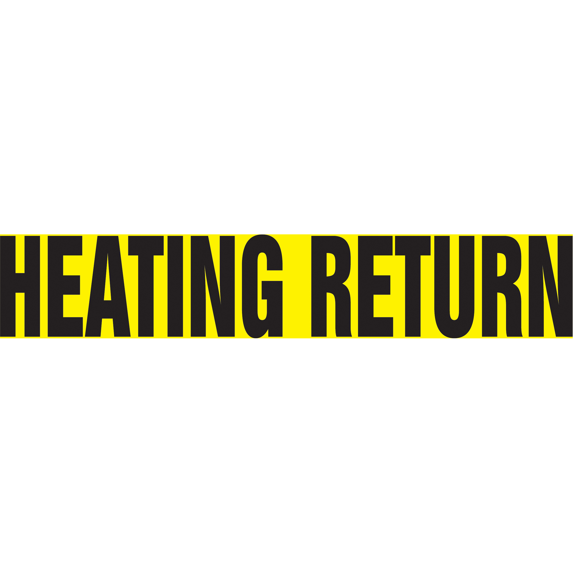 Marqueur de tuyau "Heating Return", Autocollant, 1-1/2" h x 8" la, Noir sur jaune