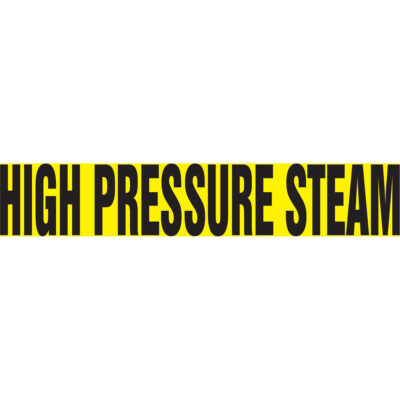 Marqueurs de tuyau "High Pressure Steam", Autocollant, 2-1/2" h x 12" la, Noir sur jaune