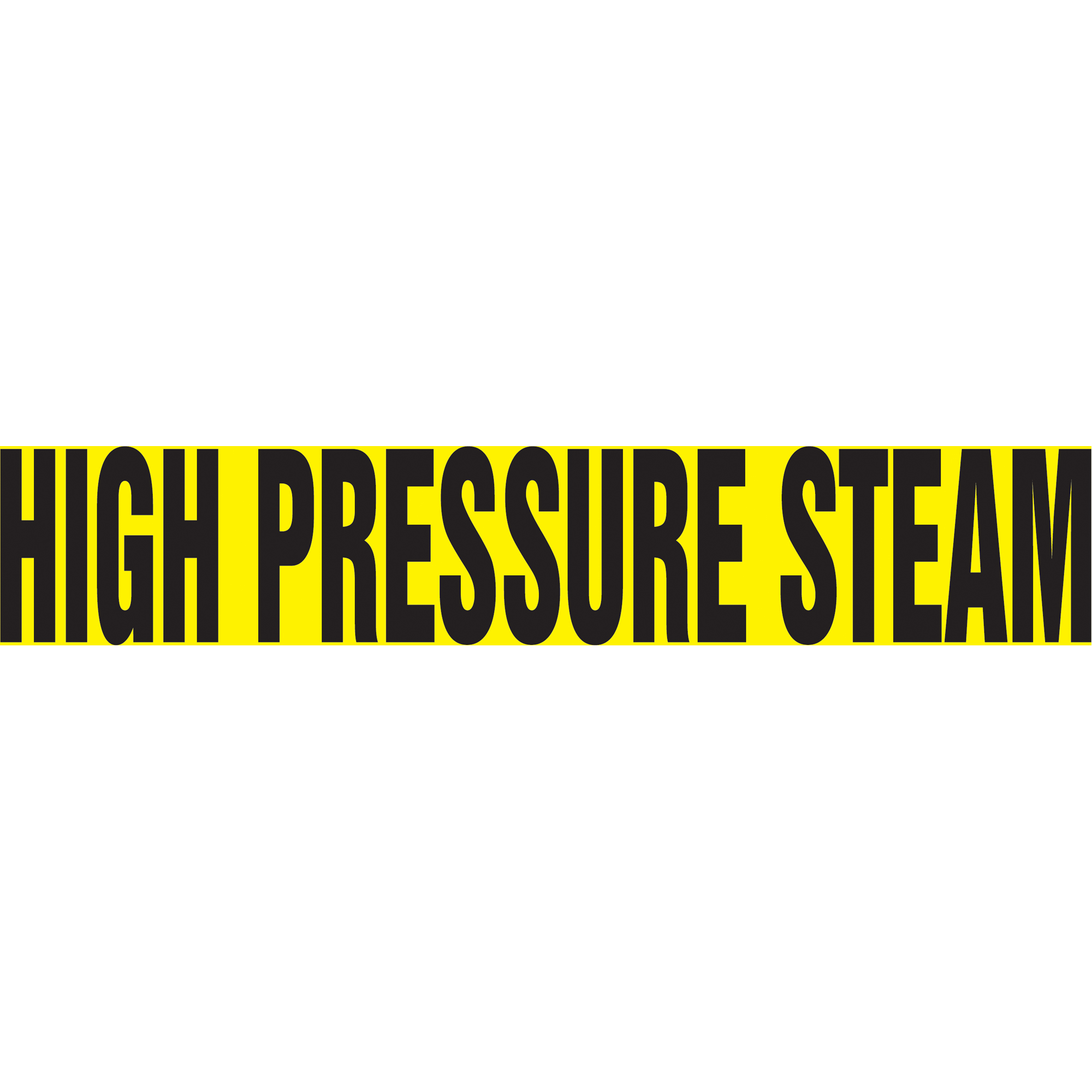 Marqueur de tuyau "High Pressure Steam", Autocollant, 1-1/2" h x 8" la, Noir sur jaune