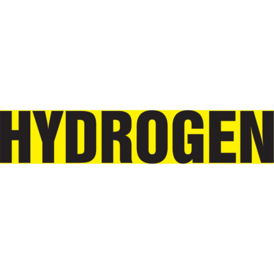 Marqueurs de tuyau "Hydrogen", Autocollant, 2-1/2" h x 12" la, Noir sur jaune