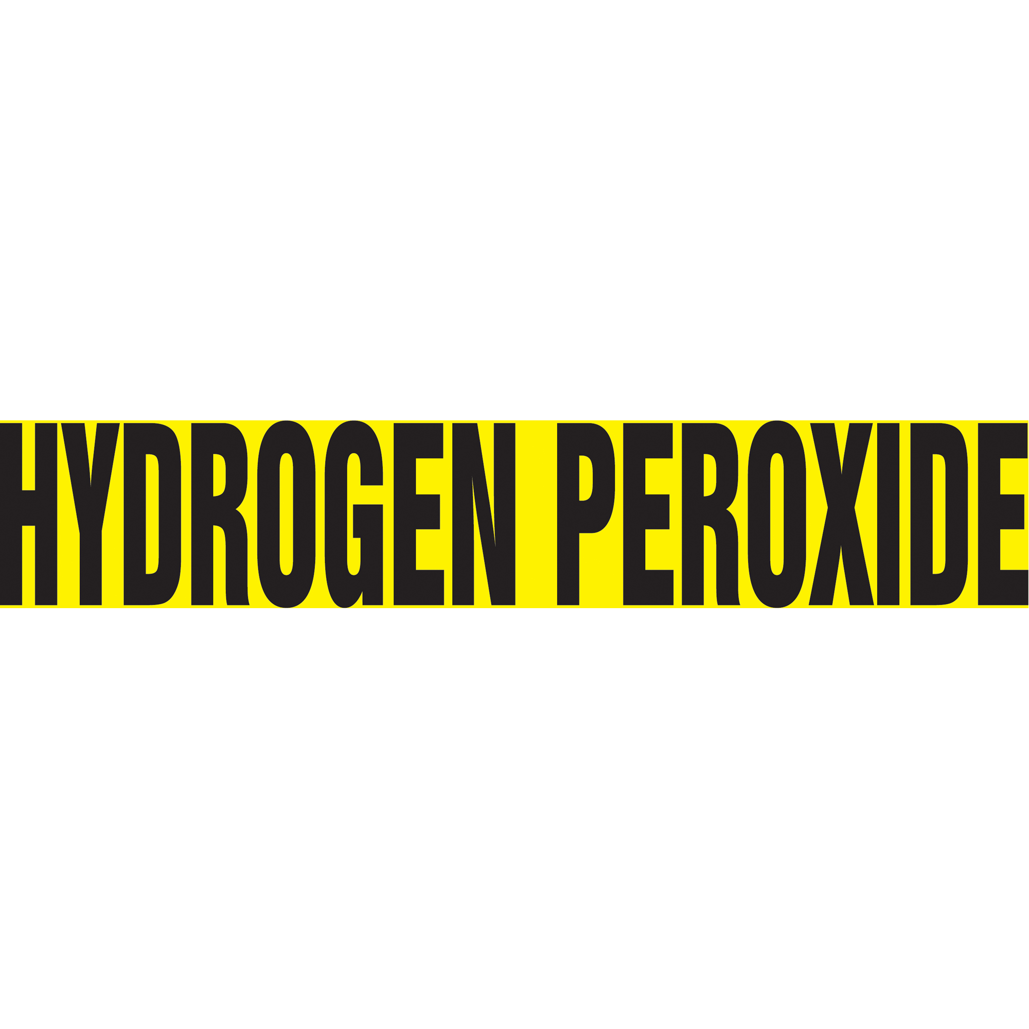 Marqueur de tuyau "Hydrogen Peroxide", Autocollant, 1-1/2" h x 8" la, Noir sur jaune