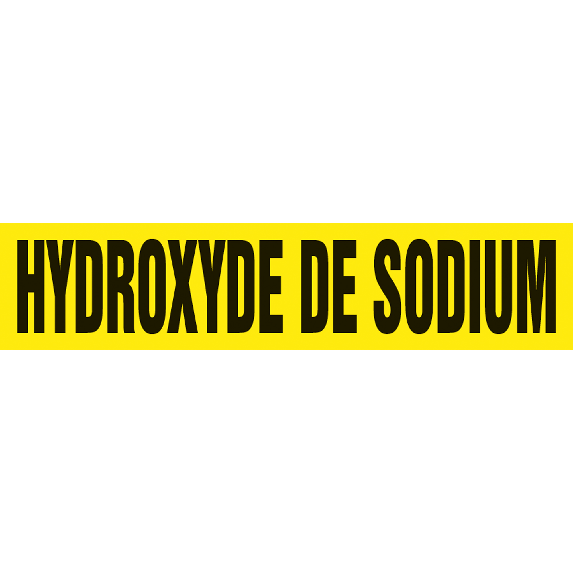 Marqueur de tuyau "Hydroxyde de Sodium" Snap TiteMC, À pression, 6" h x 8" la, Noir sur jaune