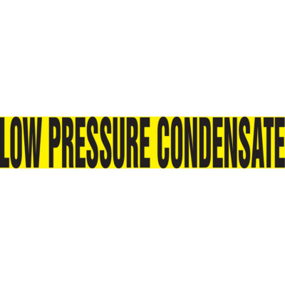 Marqueurs de tuyau "Low Pressure Condensate", Autocollant, 2-1/2" h x 12" la, Noir sur jaune