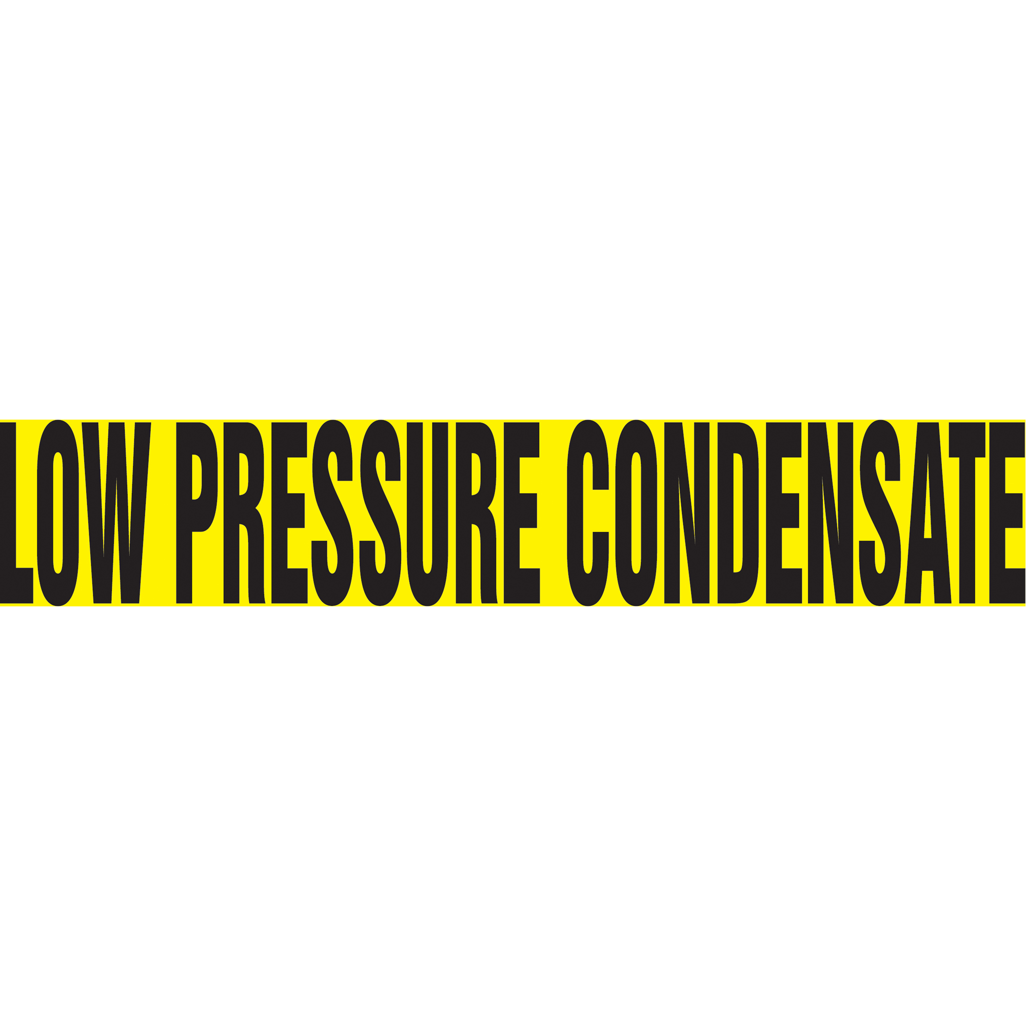 Marqueur de tuyau "Low Pressure Condensate", Autocollant, 1-1/2" h x 8" la, Noir sur jaune