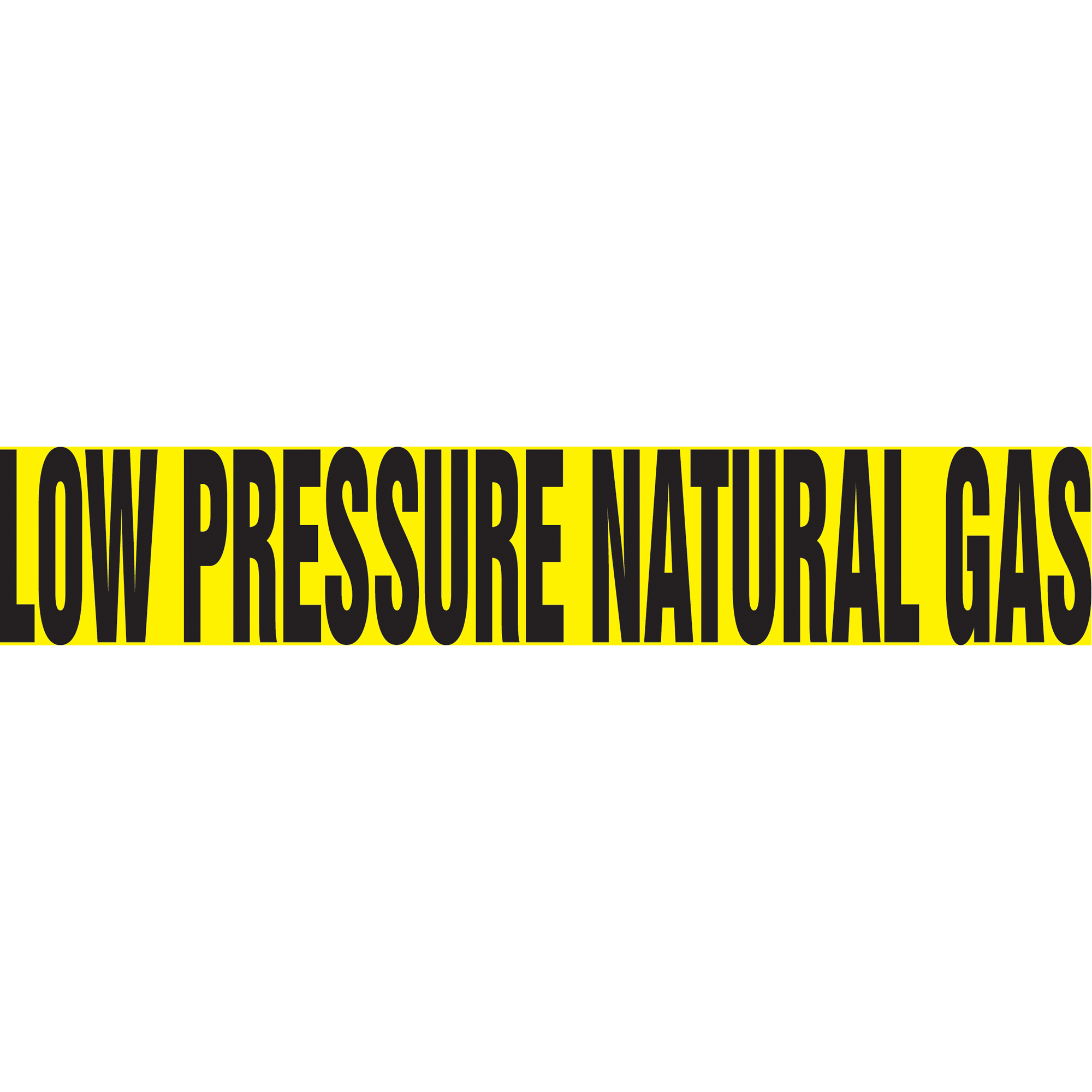 Marqueur de tuyau "Low Pressure Natural Gas", Autocollant, 1-1/2" h x 8" la, Noir sur jaune