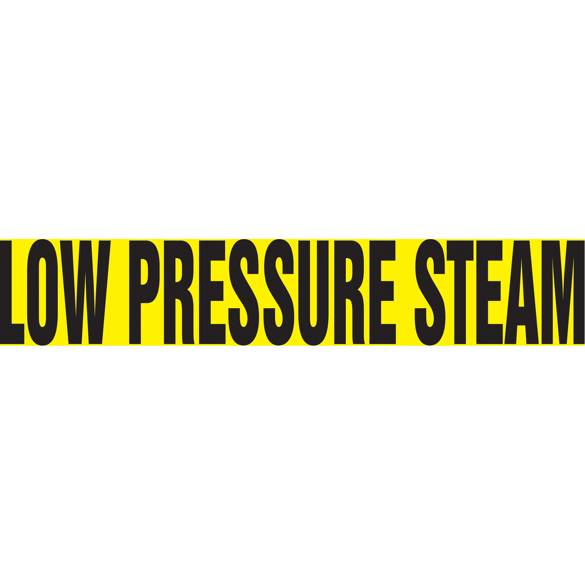 Marqueur de tuyau "Low Pressure Steam", Autocollant, 1-1/2" h x 8" la, Noir sur jaune