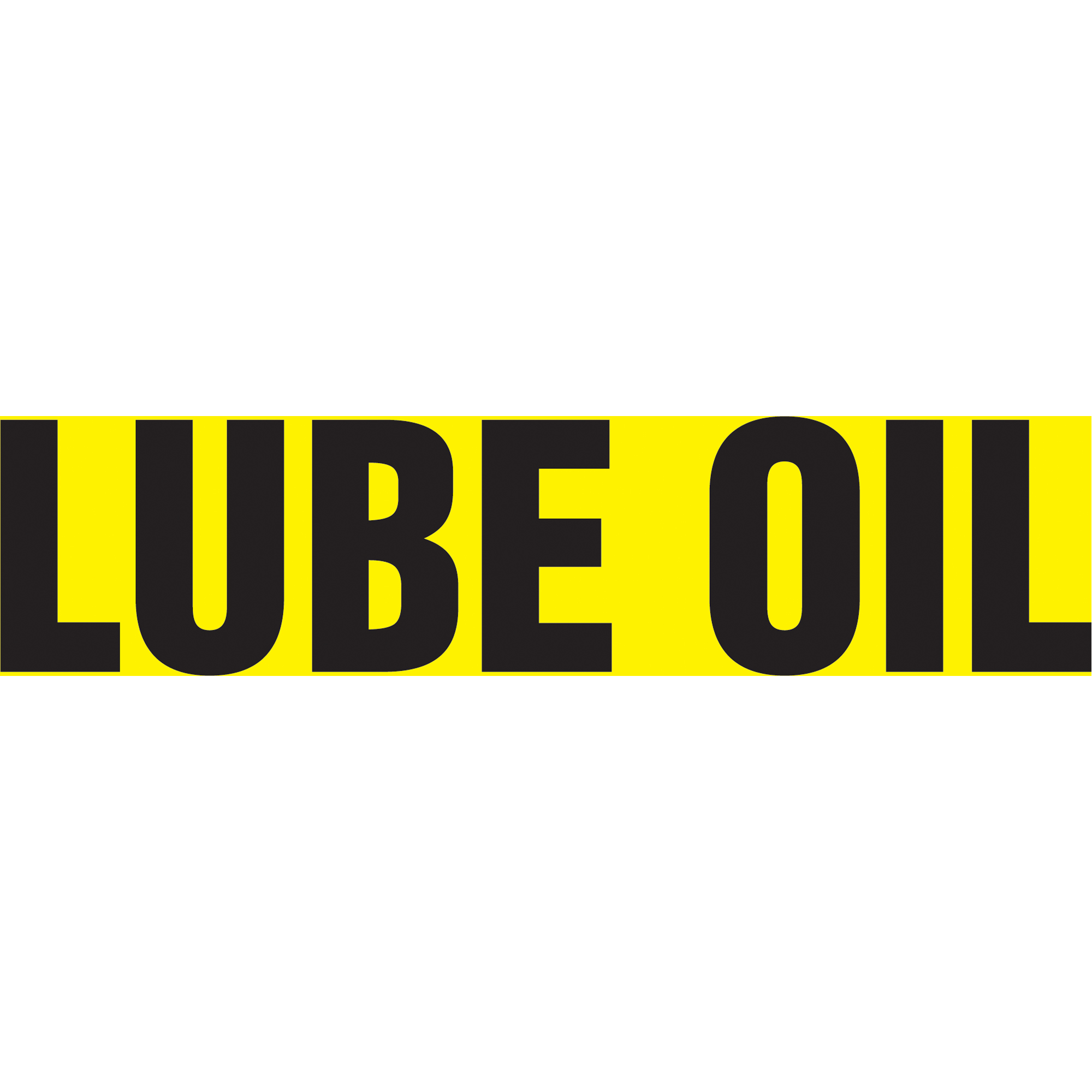 Marqueur de tuyau "Lube Oil", Autocollant, 1-1/2" h x 8" la, Noir sur jaune