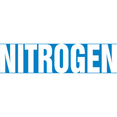 Marqueurs de tuyau "Nitrogen", Autocollant, 2-1/2" h x 12" la, Blanc/bleu