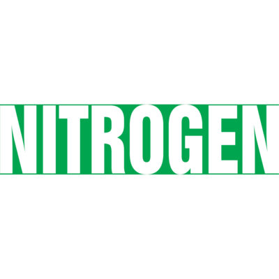 Marqueurs de tuyau "Nitrogen", Autocollant, 2-1/2" h x 12" la, Blanc/vert