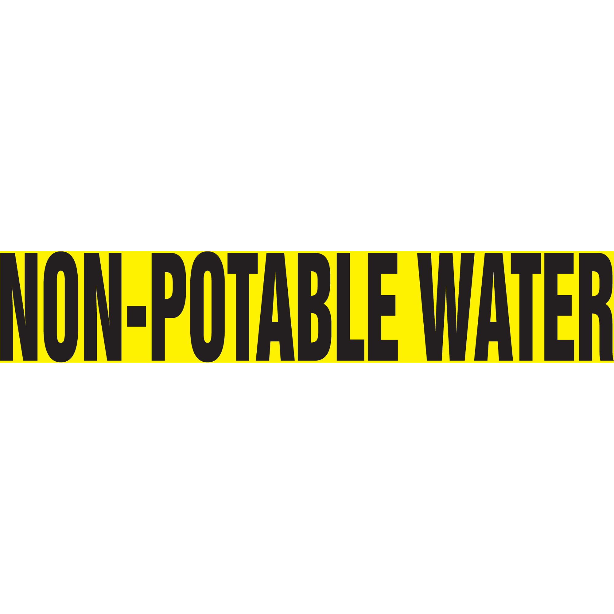 Marqueurs de tuyau "Non-Potable Water", Autocollant, 2-1/2" h x 12" la, Noir sur jaune