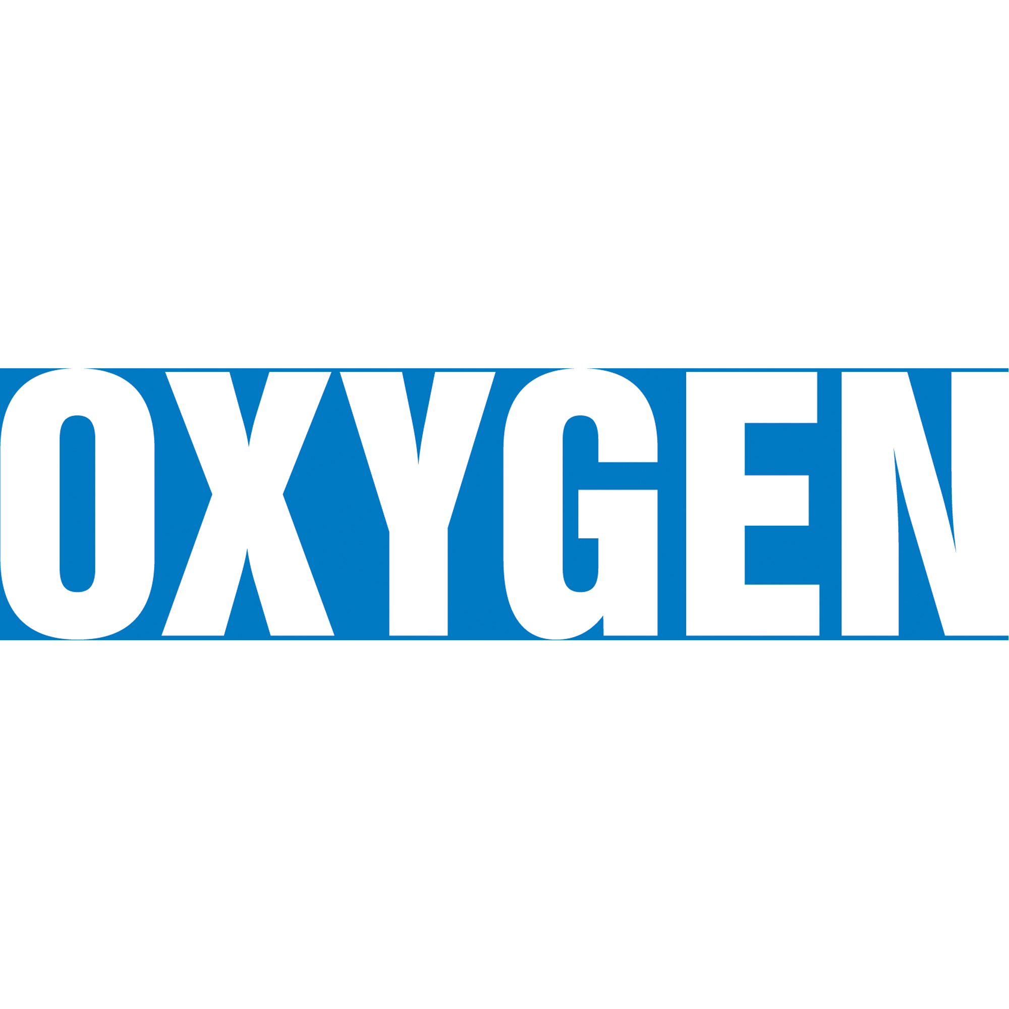 Marqueurs de tuyau "Oxygen", Autocollant, 2-1/2" h x 12" la, Blanc/bleu