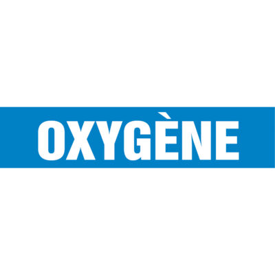Marqueurs de tuyau "Oxygène", Autocollant, 2-1/2" h x 12" la, Blanc/bleu