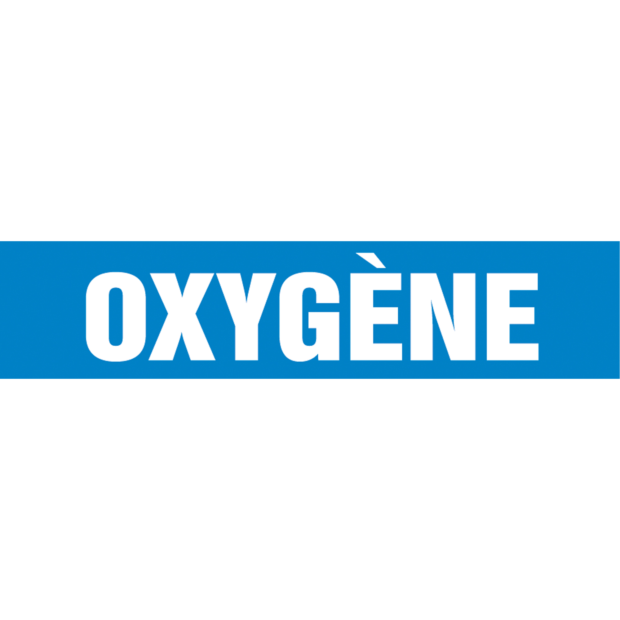 Marqueurs de tuyau "Oxygène", Autocollant, 2-1/2" h x 12" la, Blanc/bleu