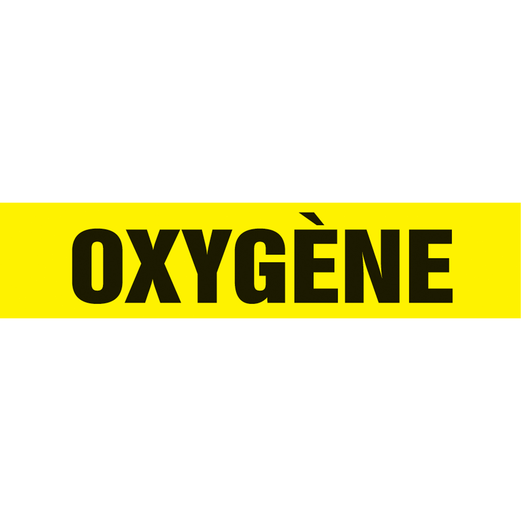 Marqueurs de tuyau "Oxygène", Autocollant, 2-1/2" h x 12" la, Noir sur jaune