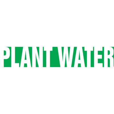 Marqueurs de tuyau "Plant Water", Autocollant, 2-1/2" h x 12" la, Blanc/vert