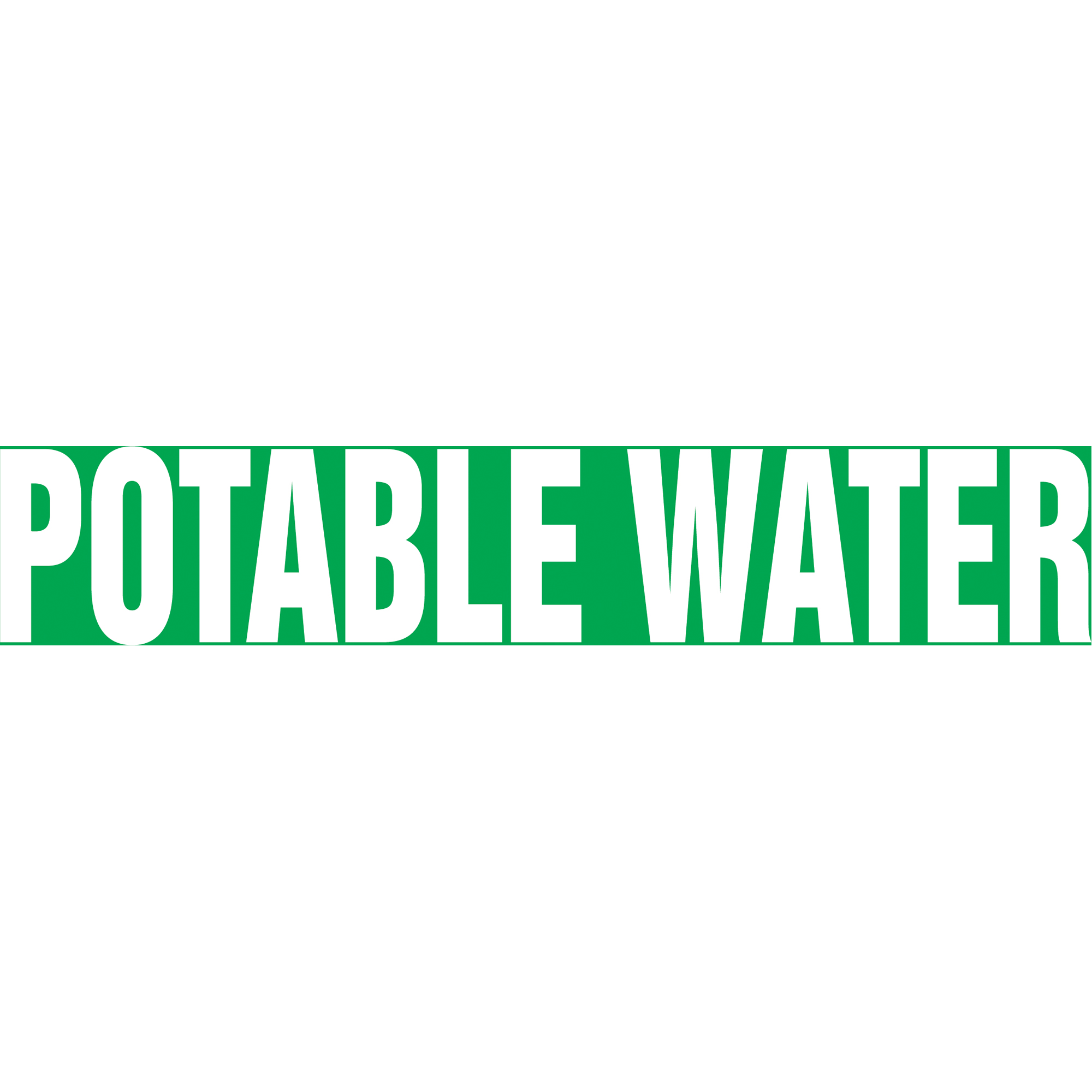 Marqueurs de tuyau "Potable Water", Autocollant, 2-1/2" h x 12" la, Blanc/vert