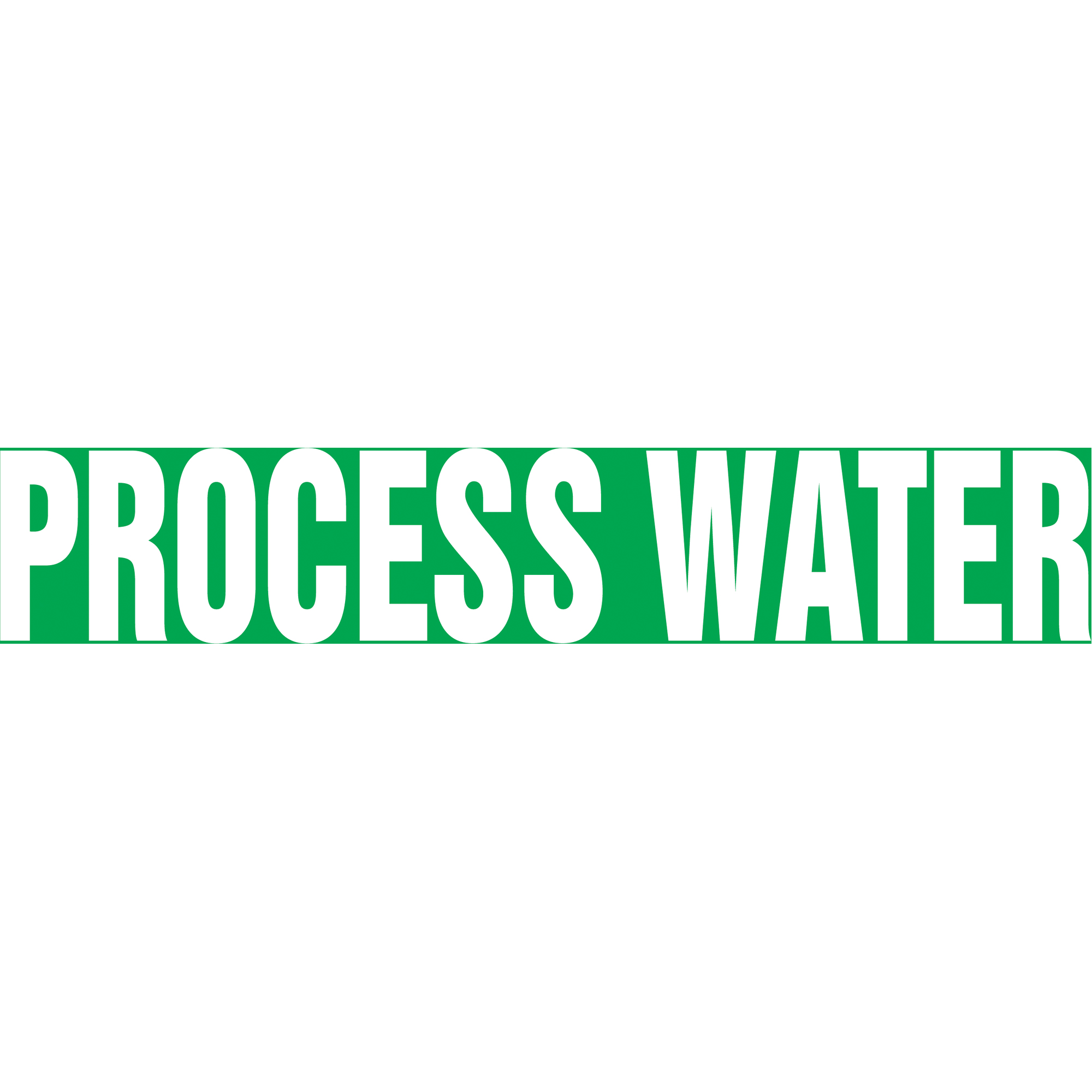 Marqueurs de tuyau "Process Water", Autocollant, 2-1/2" h x 12" la, Blanc/vert