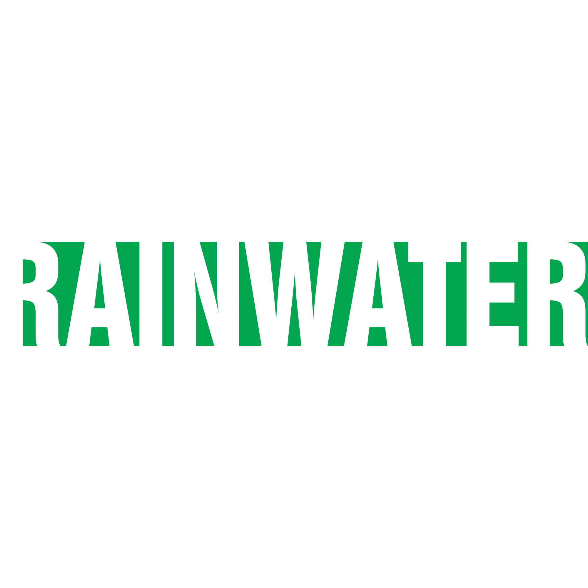 Marqueurs de tuyau "Rain Water", Autocollant, 2-1/2" h x 12" la, Blanc/vert