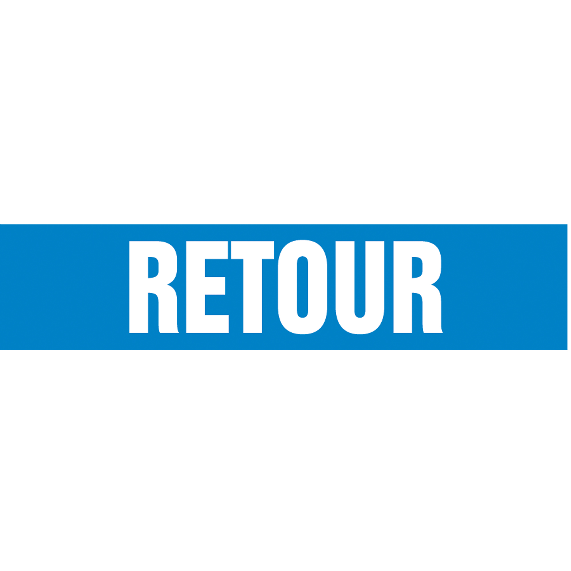 Marqueurs de tuyau "Retour", Autocollant, 2-1/2" h x 12" la, Blanc/bleu