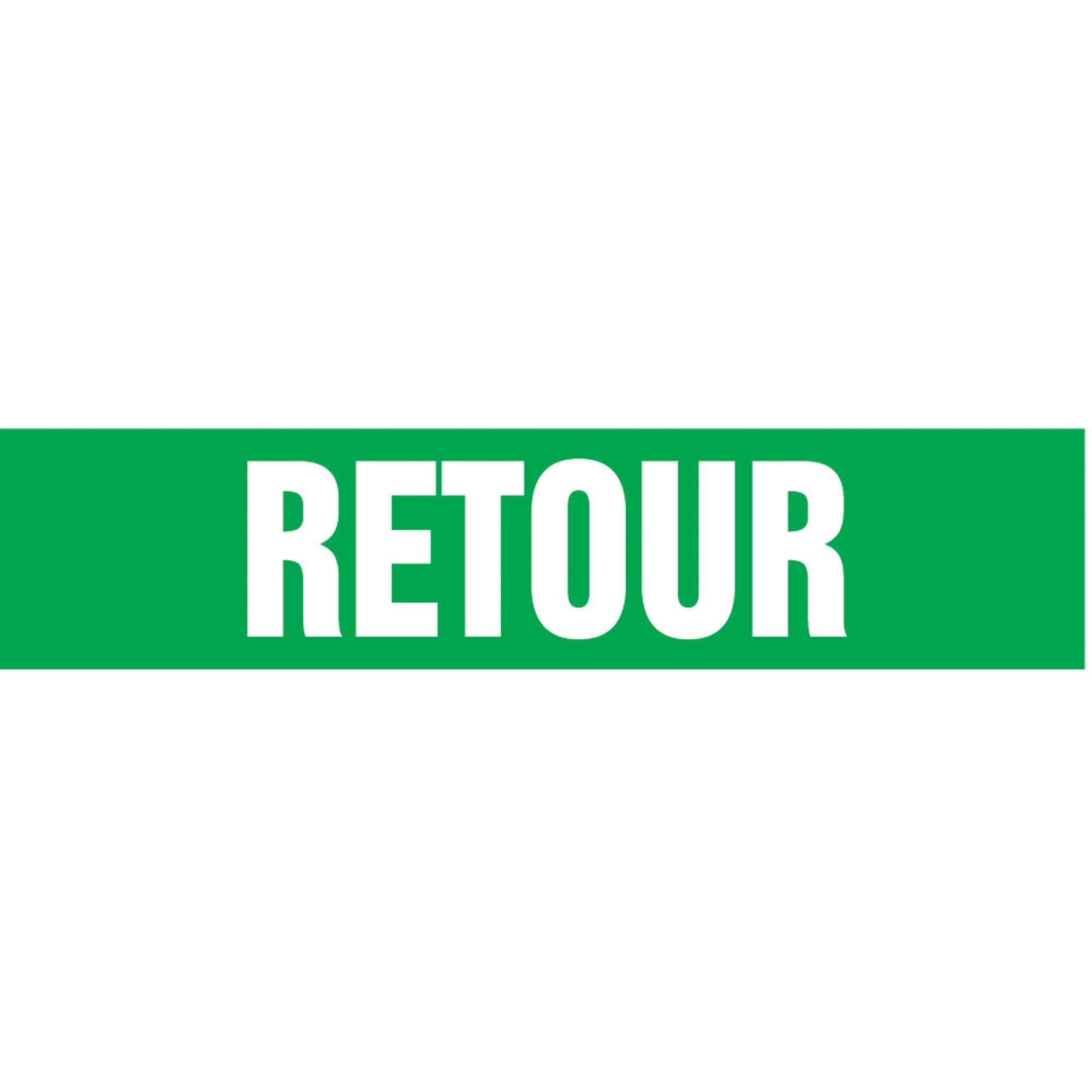 Marqueurs de tuyau "Retour", Autocollant, 2-1/2" h x 12" la, Blanc/vert
