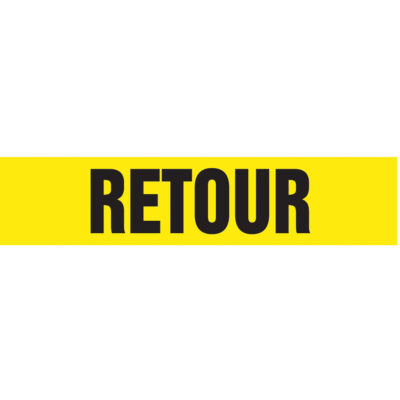 Marqueur de tuyau "Retour" Snap TiteMC, À pression, 14" h x 12" la, Noir sur jaune