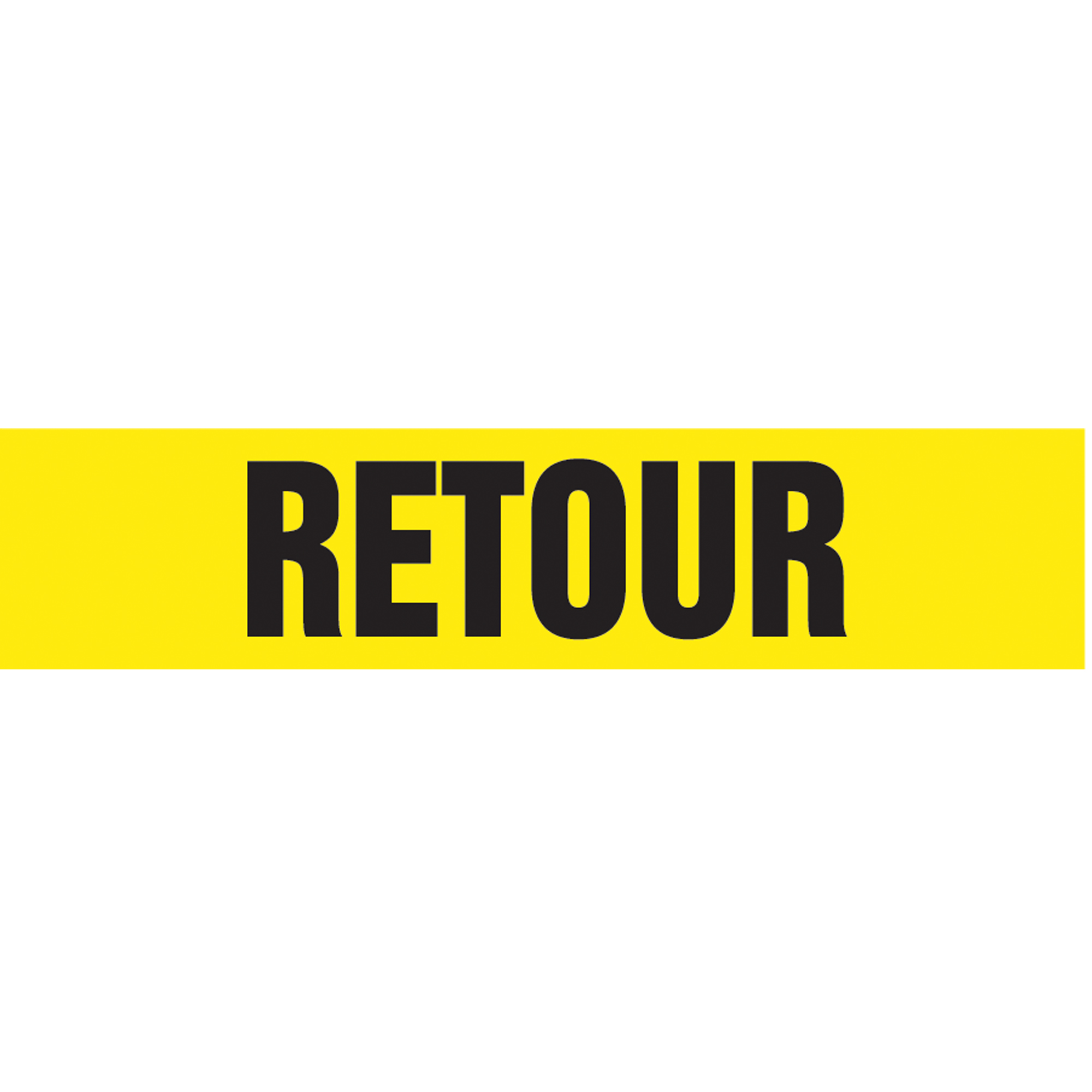 Marqueurs de tuyau "Retour", Autocollant, 2-1/2" h x 12" la, Noir sur jaune