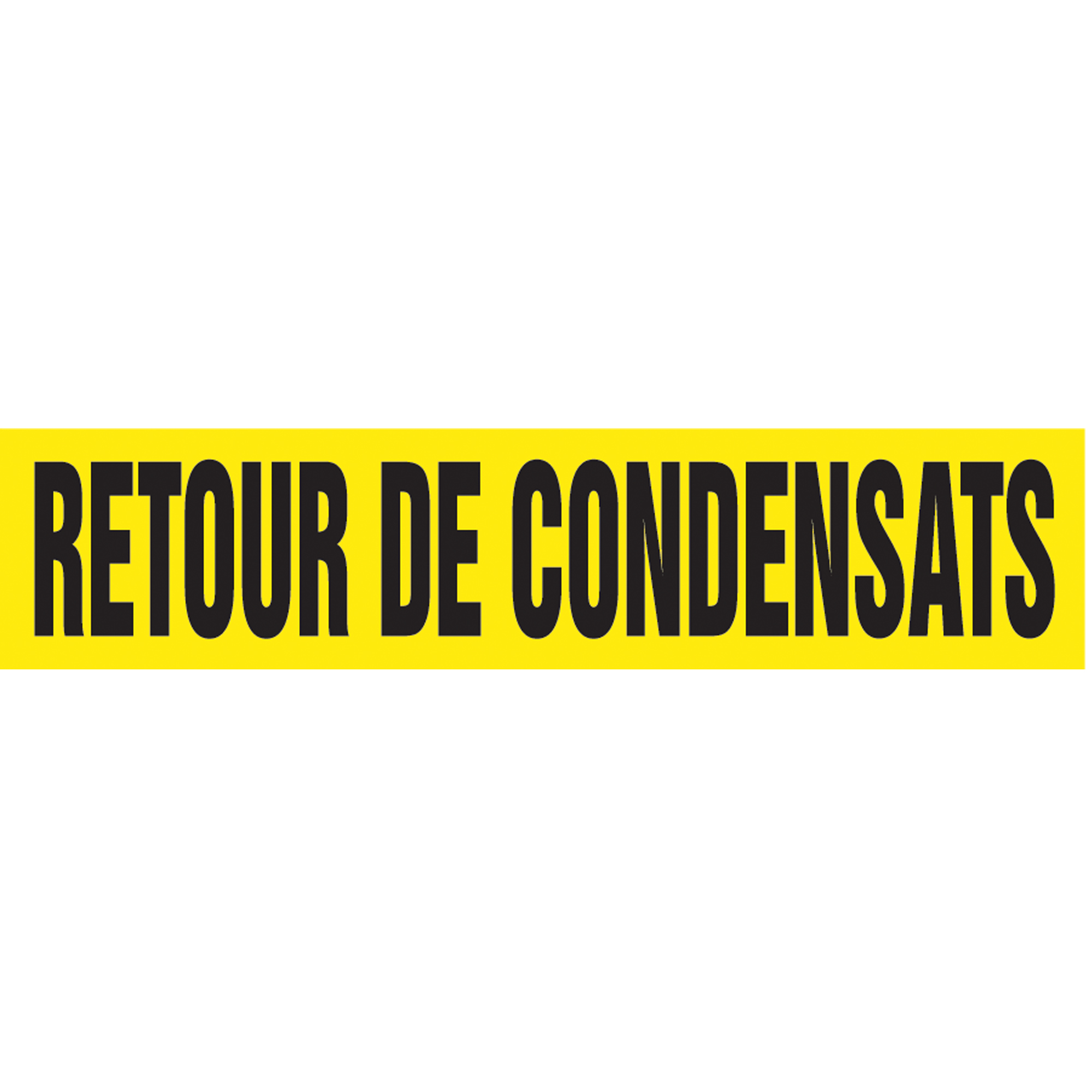 Marqueurs de tuyau "Retour de Condensats", Autocollant, 2-1/2" h x 12" la, Noir sur jaune