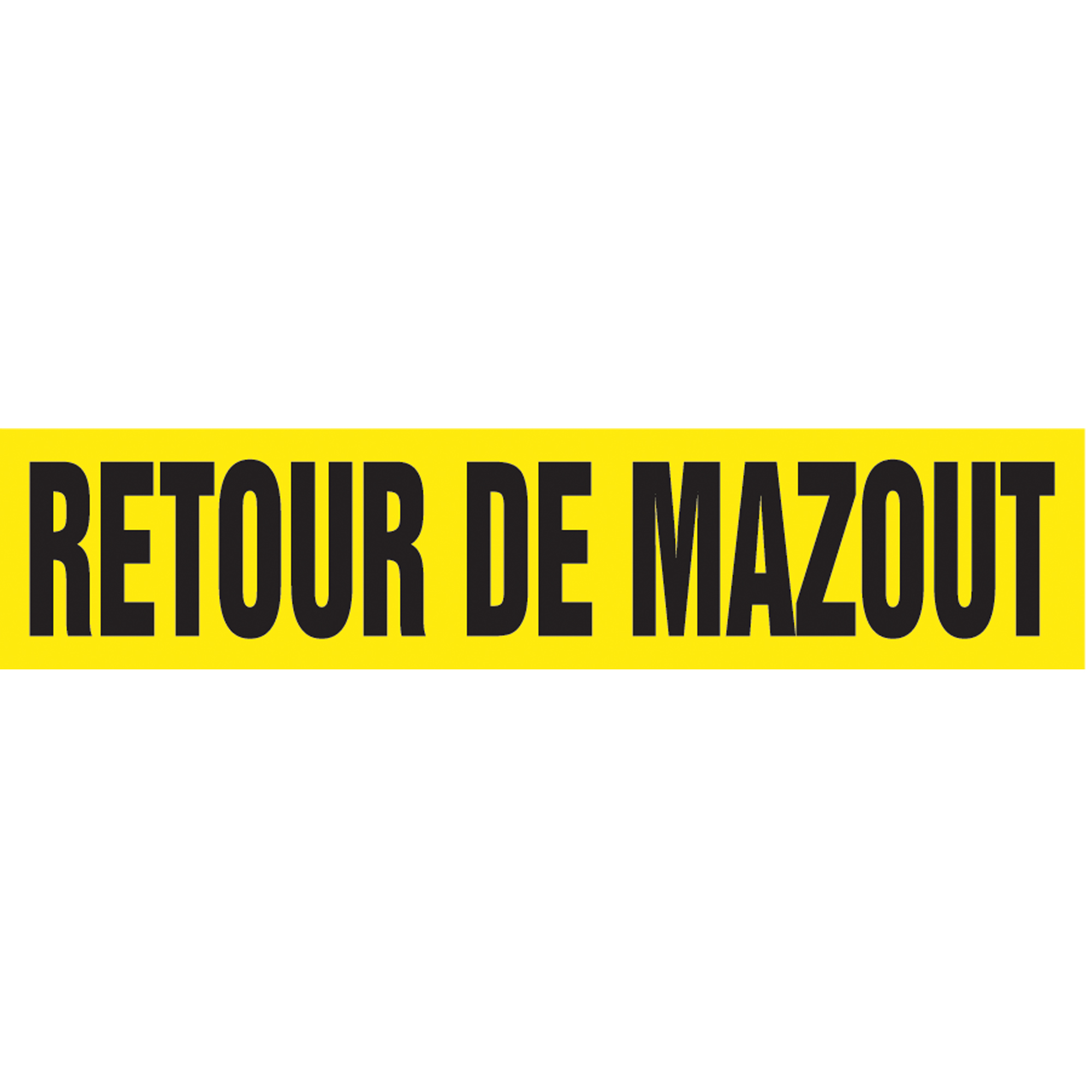 Marqueurs de tuyau "Retour de Mazout", Autocollant, 2-1/2" h x 12" la, Noir sur jaune