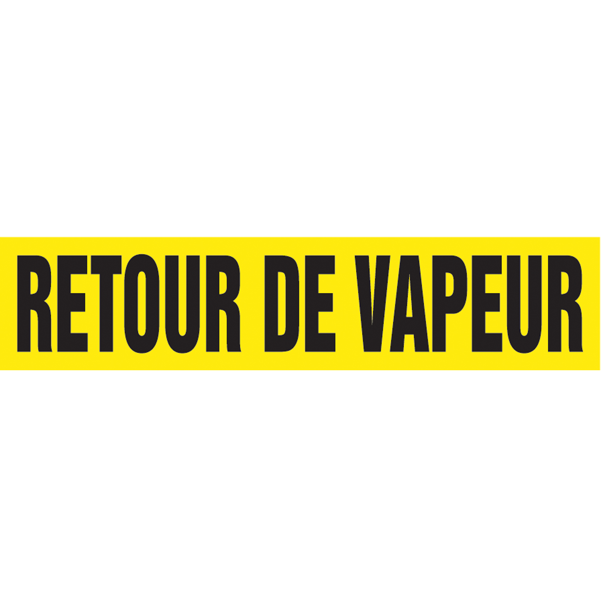 Marqueurs de tuyau "Retour de Vapeur", Autocollant, 2-1/2" h x 12" la, Noir sur jaune
