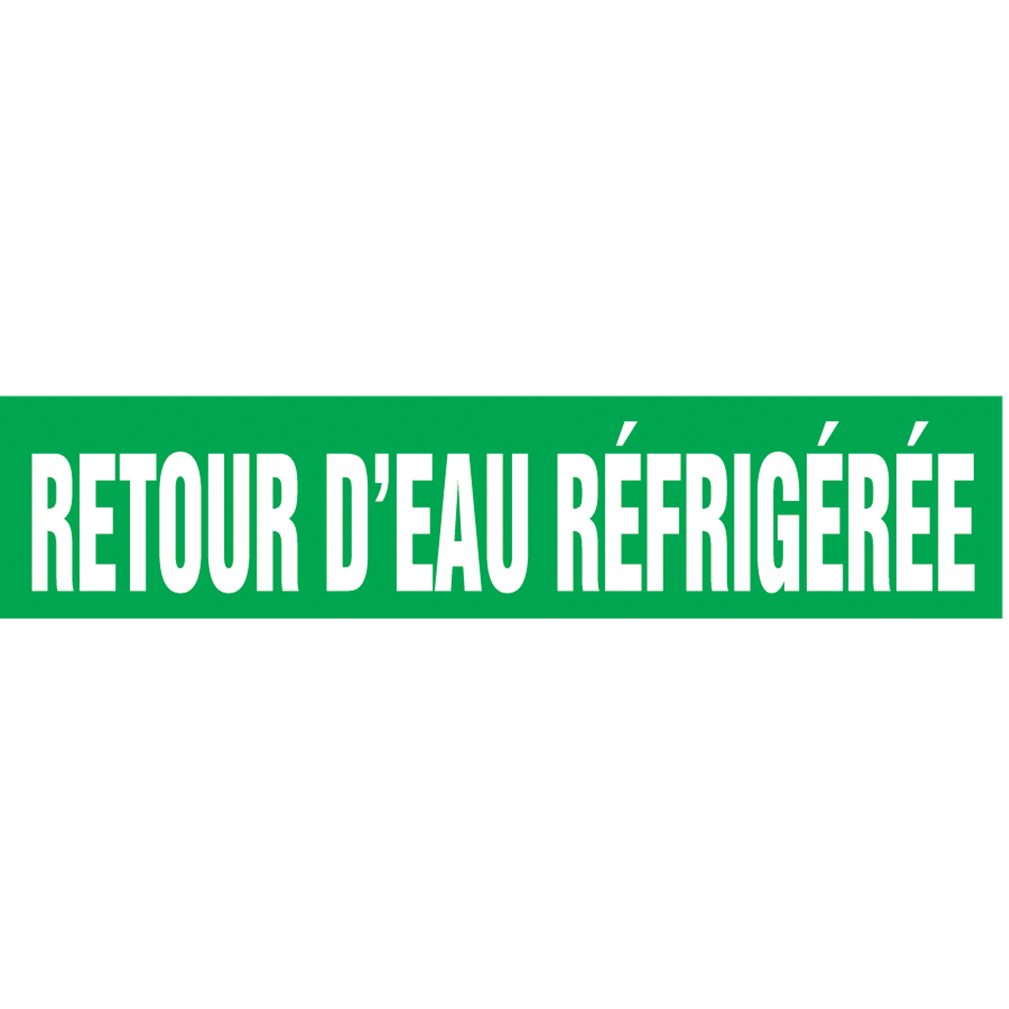 Marqueurs de tuyau "Retour d'Eau Réfrigérée", Autocollant, 2-1/2" h x 12" la, Blanc/vert