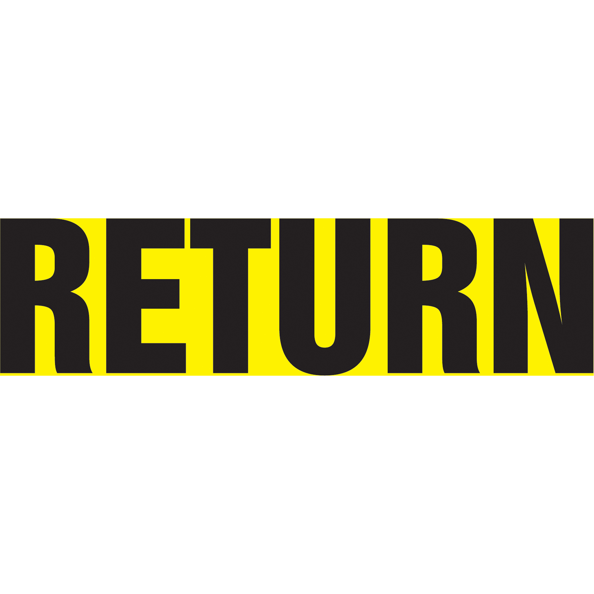 Marqueurs de tuyau "Return", Autocollant, 2-1/2" h x 12" la, Noir sur jaune