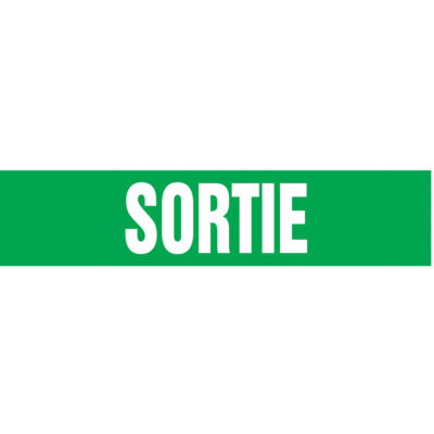 Marqueur de tuyau "Sortie" Snap TiteMC, À pression, 14" h x 12" la, Blanc/vert