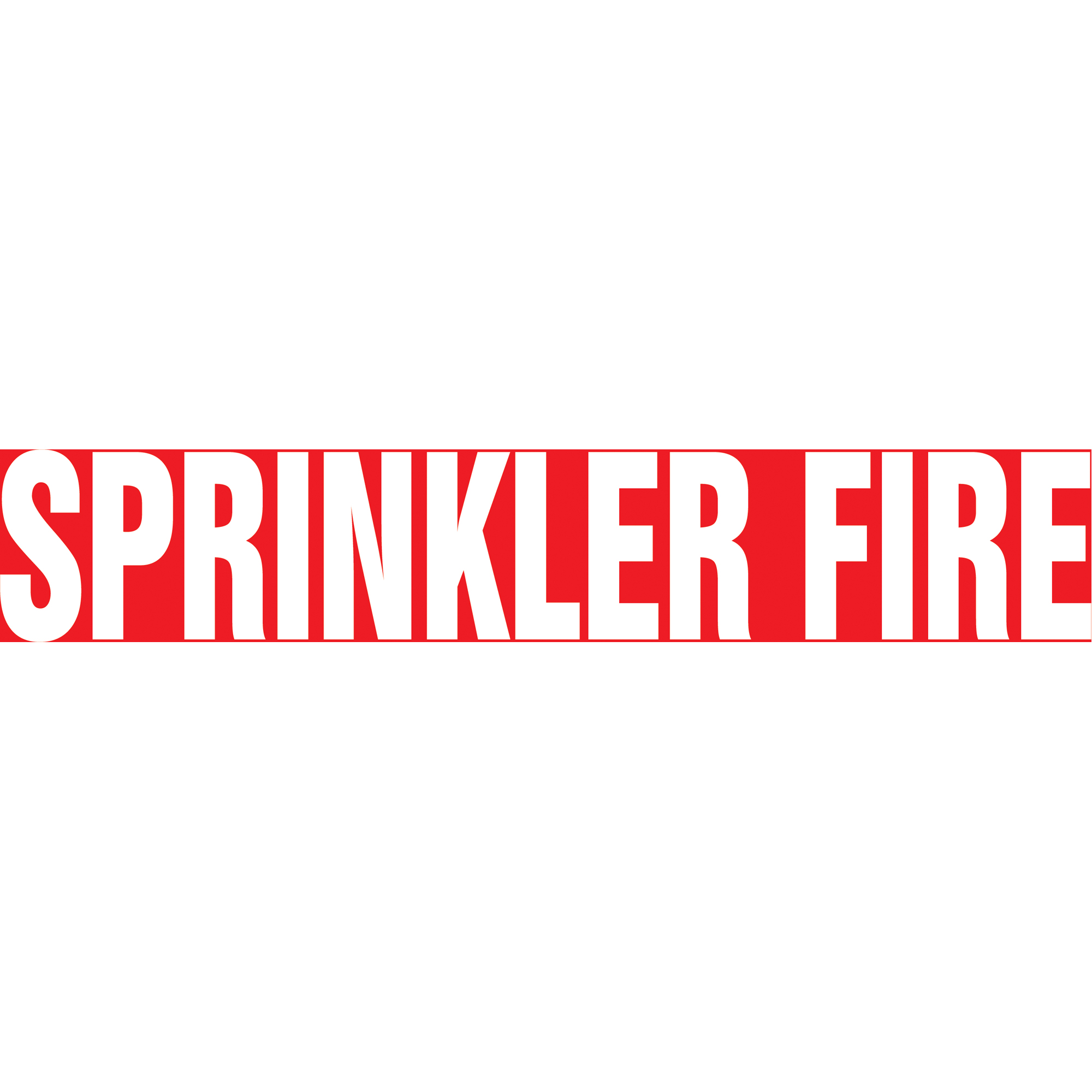 Marqueurs de tuyau "Sprinkler Fire", Autocollant, 2-1/2" h x 12" la, Blanc/rouge