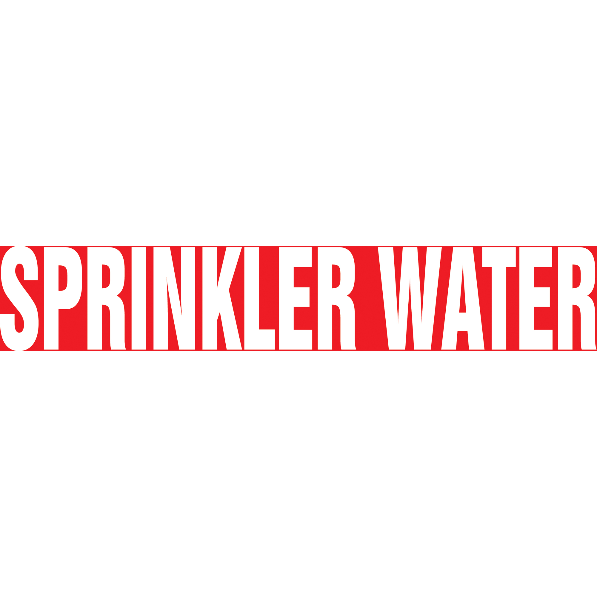 Marqueurs de tuyau "Sprinkler Water", Autocollant, 4" h x 24" la, Blanc/rouge