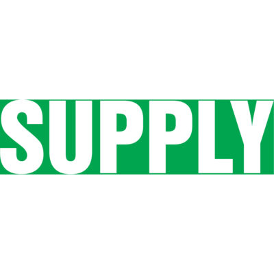 Marqueur de tuyau "Supply" Snap TiteMC, À pression, 14" h x 12" la, Blanc/vert