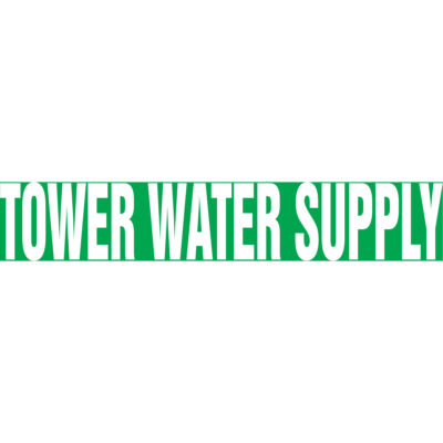 Marqueur de tuyau "Tower Water Supply" Snap TiteMC, À pression, 14" h x 12" la, Blanc/vert