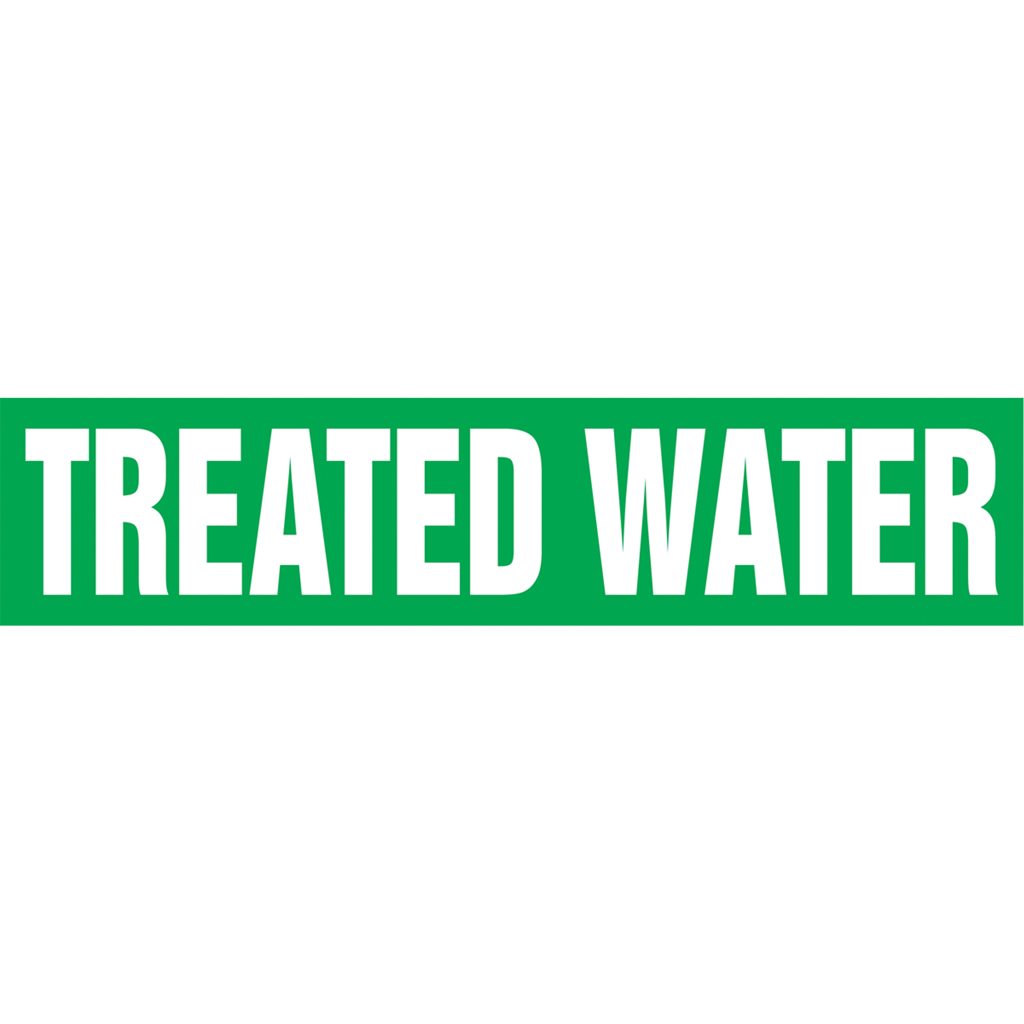 Marqueurs de tuyau "Tower Water Return", Autocollant, 4" h x 24" la, Blanc/vert