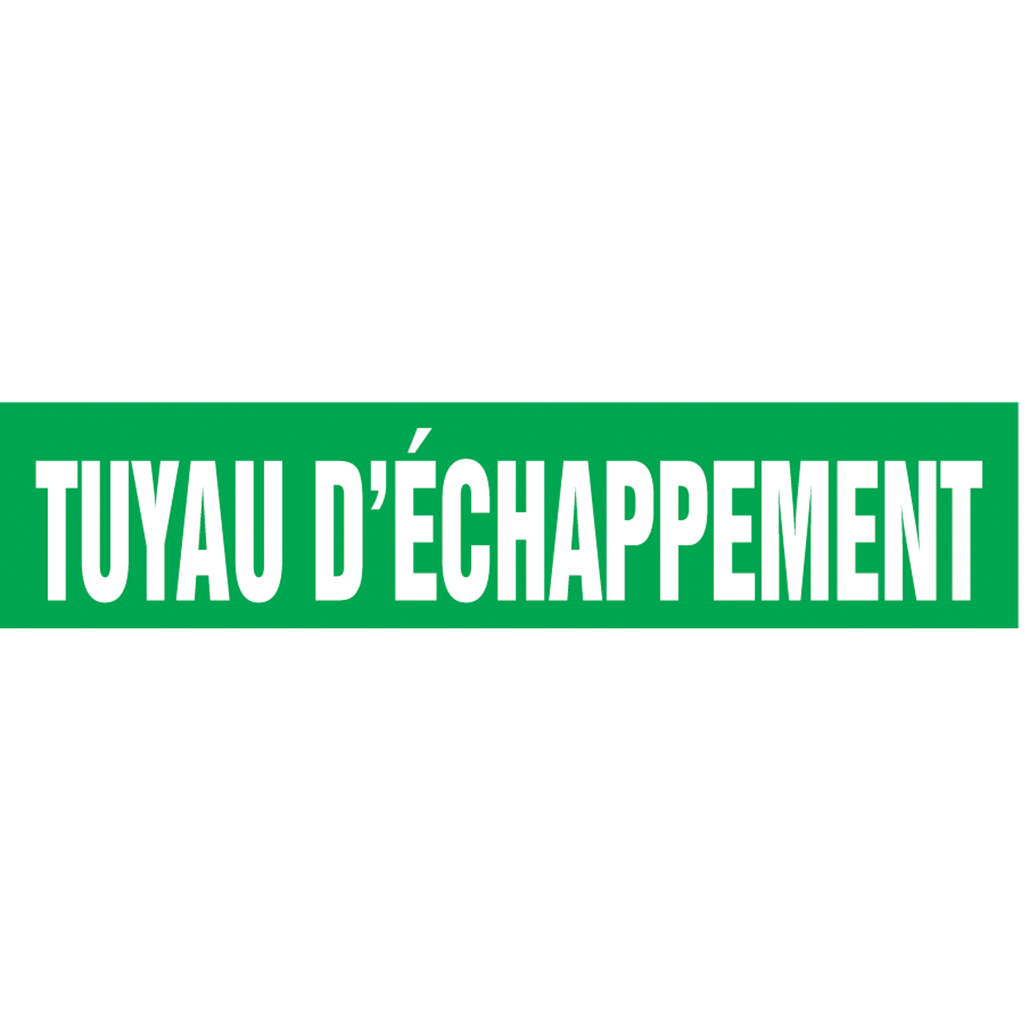 Marqueurs de tuyau "Tuyau d'Échappement" Snap TiteMC, À pression, 14" h x 12" la, Blanc/vert