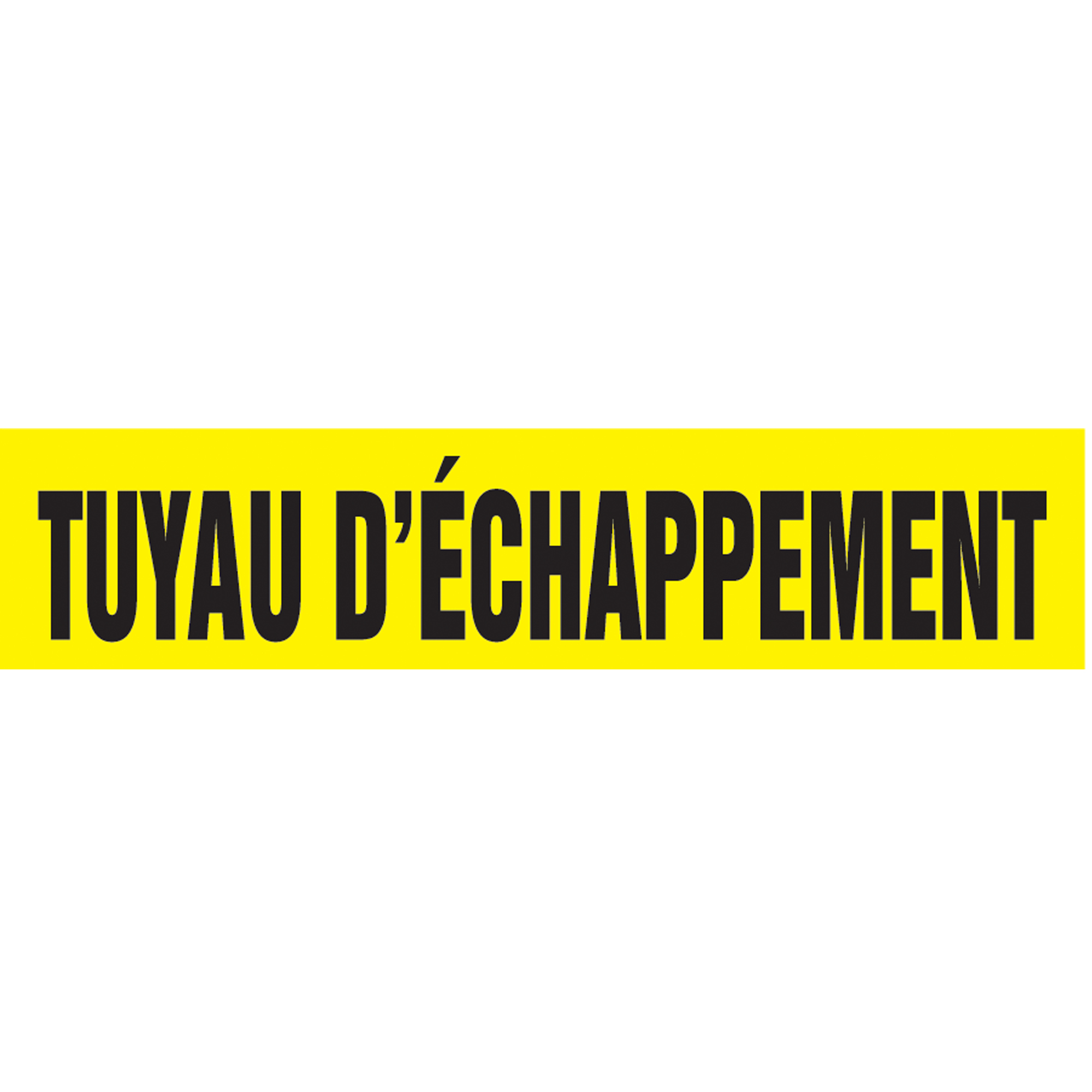 Marqueurs de tuyau "Tuyau d'Échappement" Snap TiteMC, À pression, 14" h x 12" la, Noir sur jaune