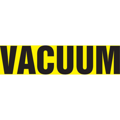 Marqueur de tuyau "Vacuum" Snap TiteMC, À pression, 6" h x 8" la, Noir sur jaune