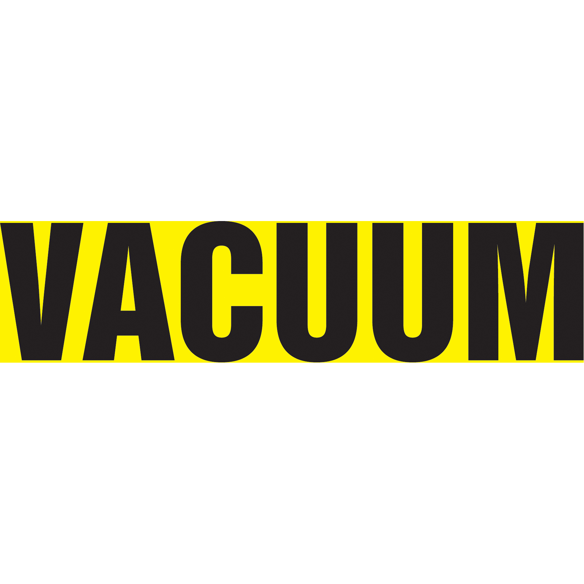 Marqueurs de tuyau "Vacuum", Autocollant, 2-1/2" h x 12" la, Noir sur jaune