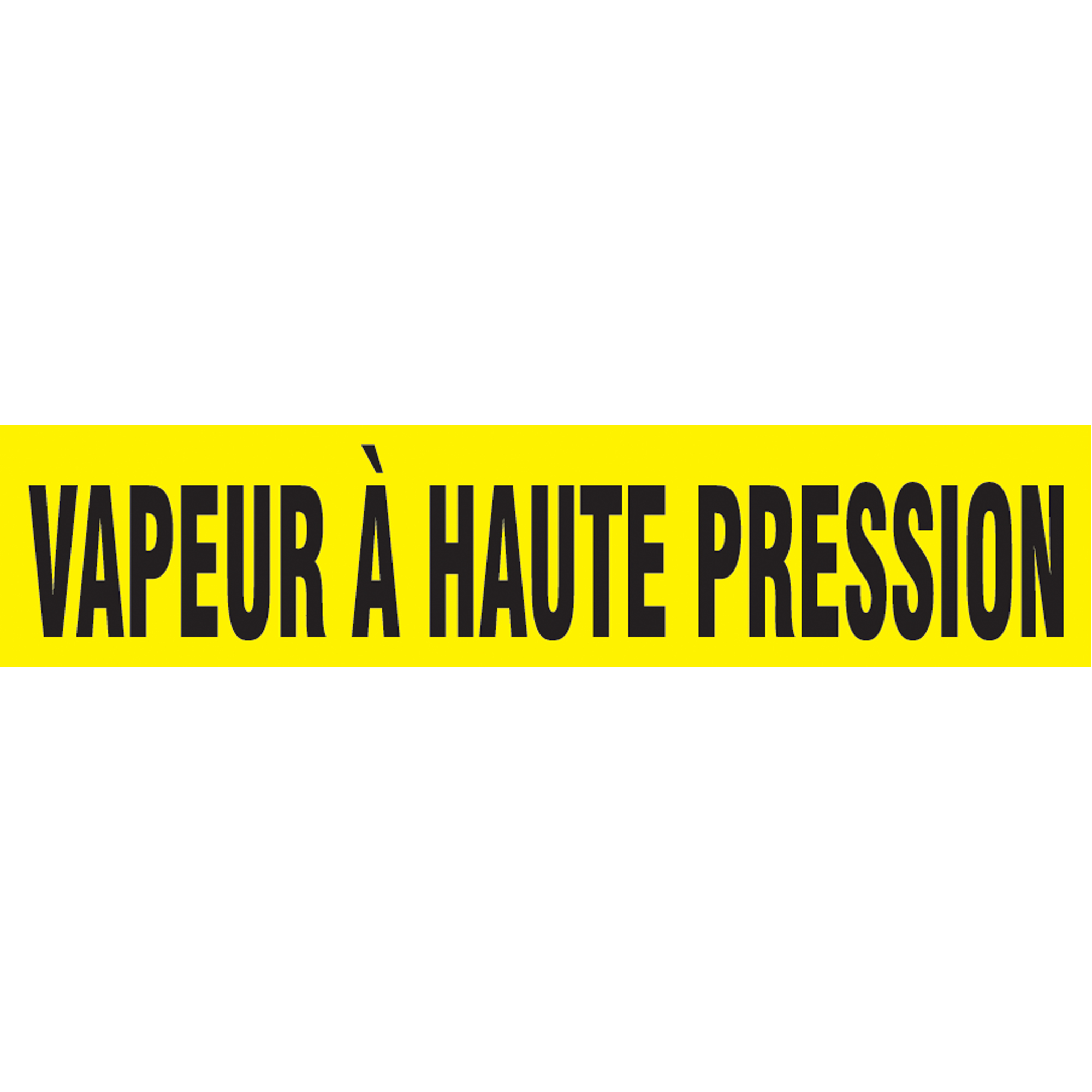 Marqueurs de tuyau "Vapeur À Haute Pression" Snap TiteMC, À pression, 14" h x 12" la, Noir sur jaune