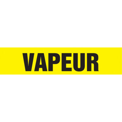 Marqueur de tuyau "Vapeur", Autocollant, 1-1/2" h x 8" la, Noir sur jaune