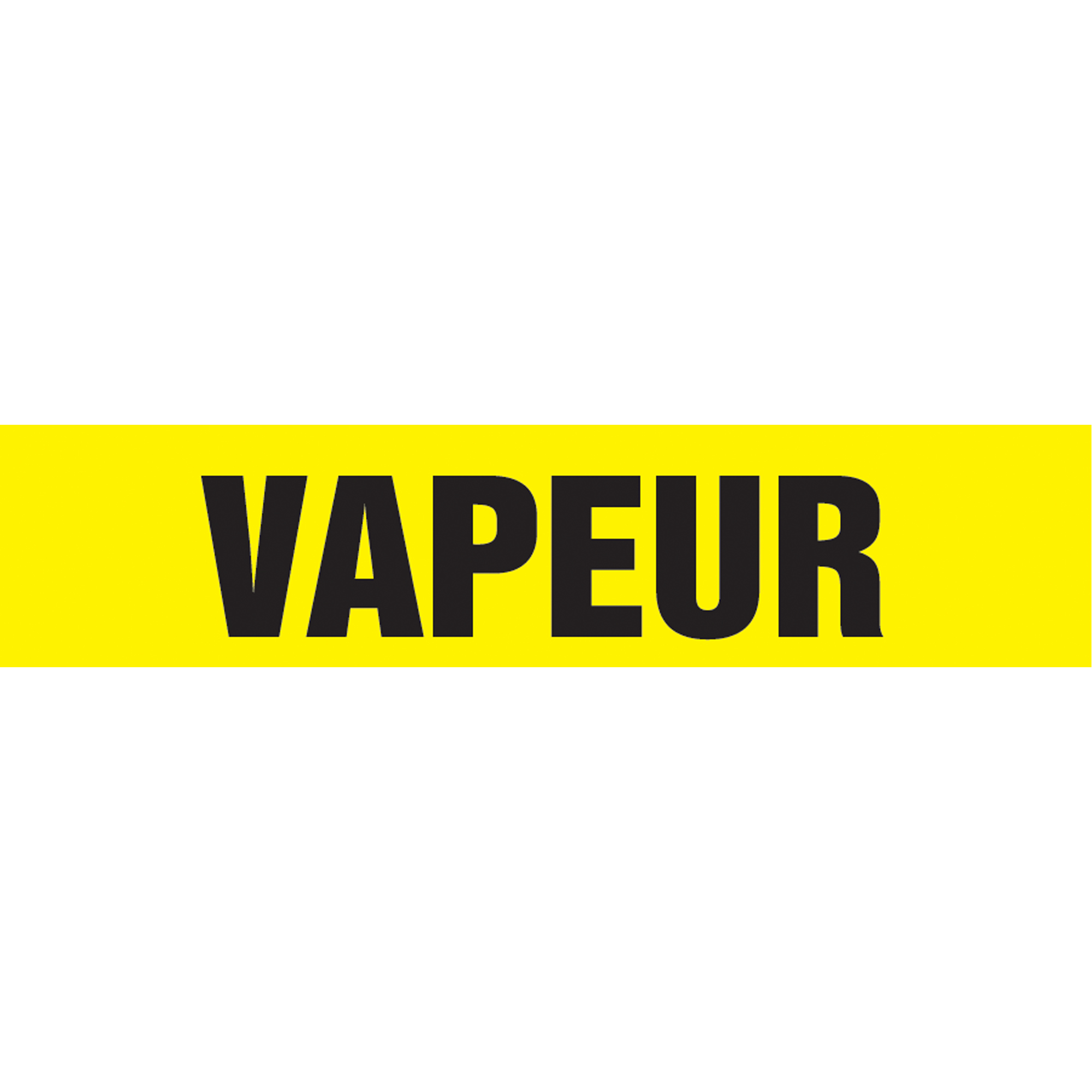 Marqueurs de tuyau "Vapeur", Autocollant, 2-1/2" h x 12" la, Noir sur jaune
