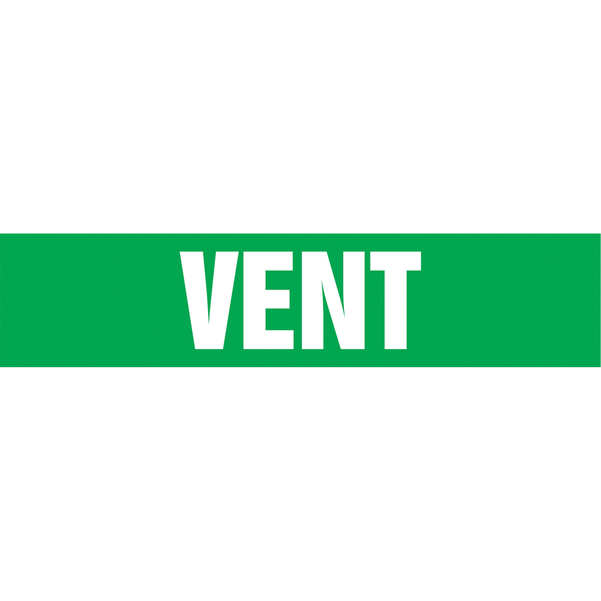 Marqueurs de tuyau "Vent", Autocollant, 2-1/2" h x 12" la, Blanc/vert